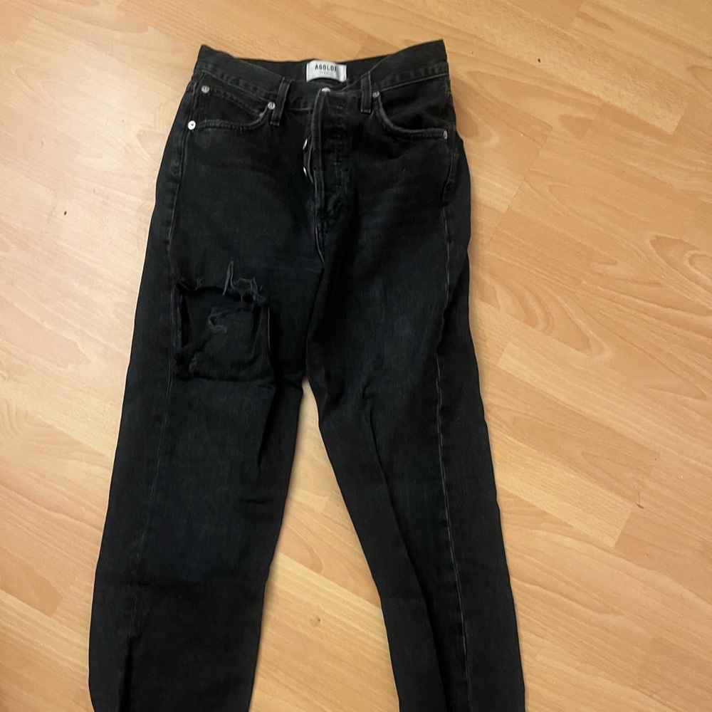 AGOLDE STRAIGHT 90s RIPPED JEANS